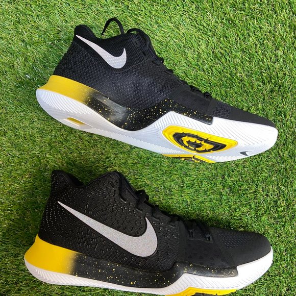 Nike Zoom Kyrie 3 Black Yellow Mens Basketball Shoes Sz 13.5 852395-901 RARE NEW main image 4